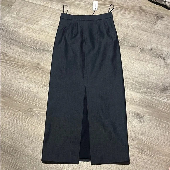 Karen Millen Tailored Denim Corset Detail Midi Skirt - Picture 2 of 15